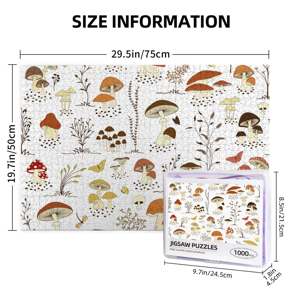 1000 Pieces Jigsaw Puzzle Mushrooms and Butterflies E521
