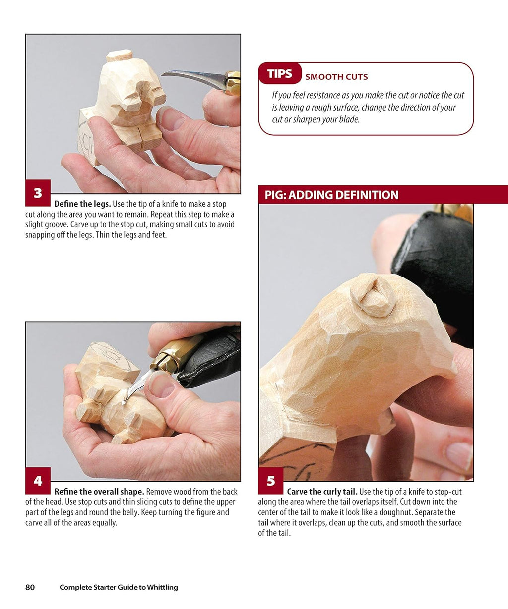 Whittling Starter Guide: 24 Easy Weekend Projects with Step-by-Step Instructions W446