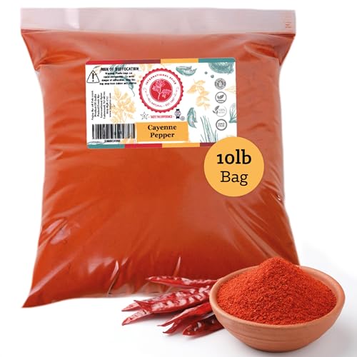 Cayenne Pepper by International Spice, Red Cayenne Pepper Seasoning Powder, Essential Gourmet Kitchen Spice, Bulk, 3 lb. Bag