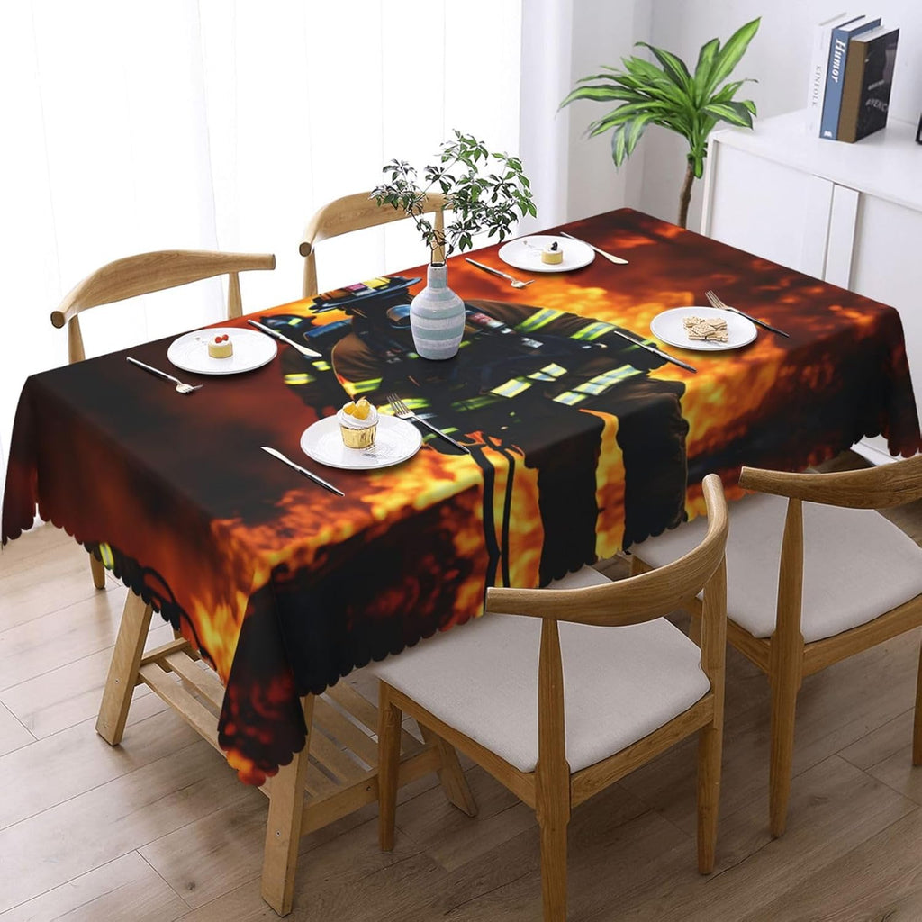 Flame Print Square Tablecloth for Coffee Table Outdoor Decor R13385