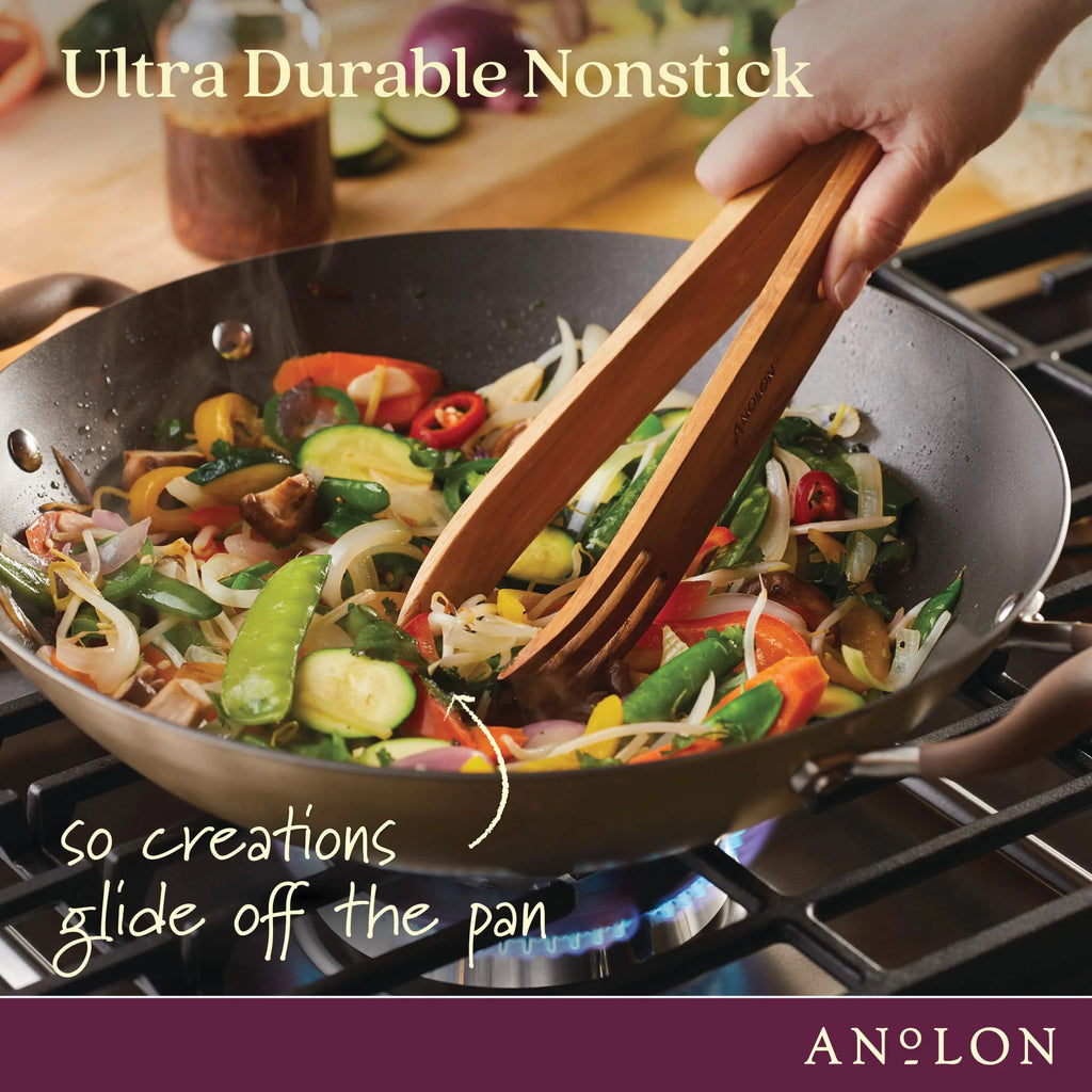 Nonstick Wok with Lid and Cooking Tool, 14 Inch E686