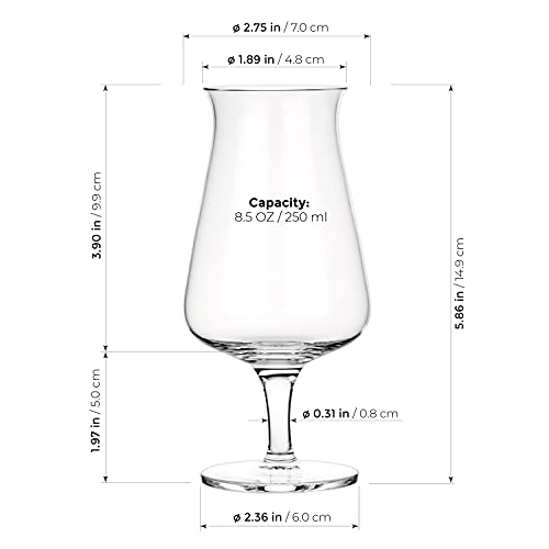 Whiskey Bourbon Crystal Glasses Snifter, Set of 4, Handcrafted, Lead-Free, 8.5oz B63262