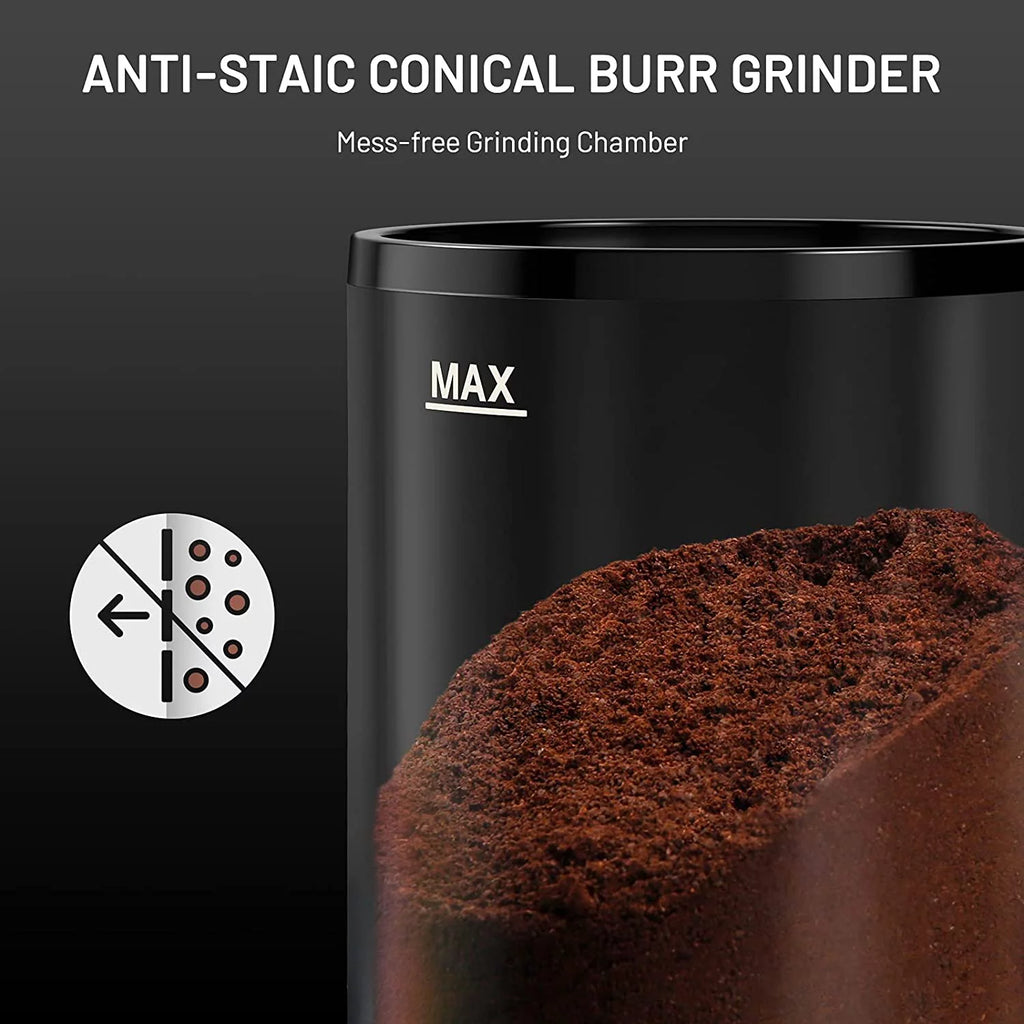 Conical Burr Coffee Grinder, Adjustable Mill for 2-12 Cups Z928