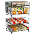 Adjustable Can Rack Organizer, Stackable Can Storage for Kitchen Pantry Cabinet, 2-Tier Can Holders for Food, Multifunctional Can Dispenser for Snacks Soda-3 Pack