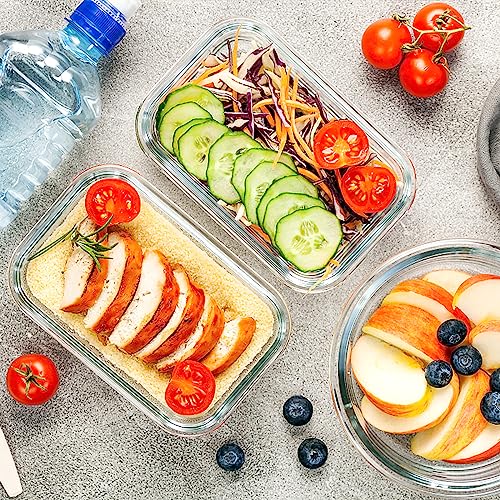 10 Pack Glass Meal Prep Containers with Airtight Lids, Stackable, BPA-Free I19195