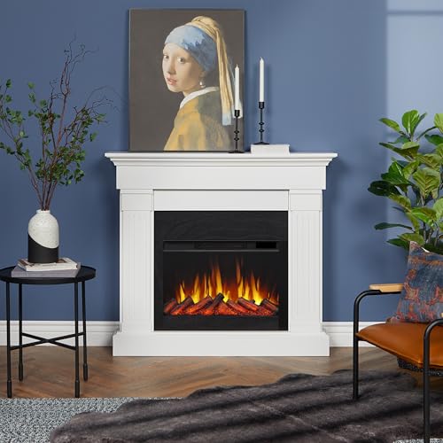 48" Slim Indoor Electric Fireplace with Mantel, Remote Control, Timer W83714