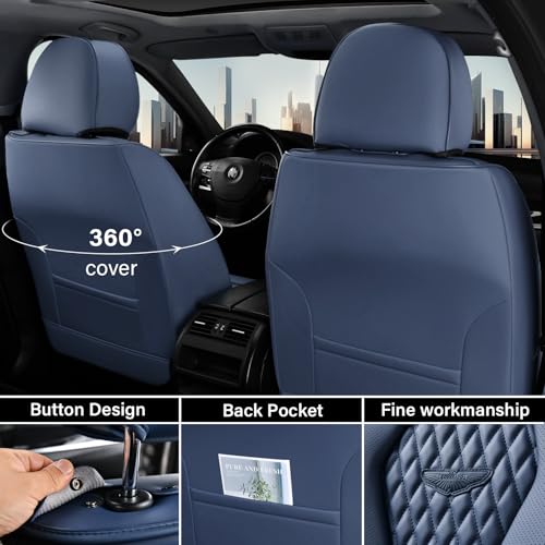 Car Seat Covers Full Set, Waterproof Leather, Universal Fit S5679