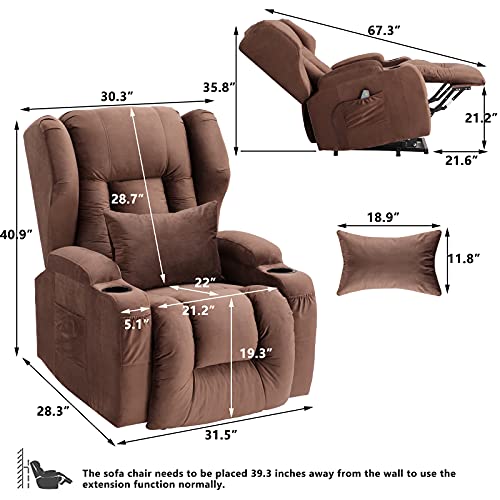 Electric Lift Recliner Chair for Elderly with Massage and Heat, 3 Positions I37975