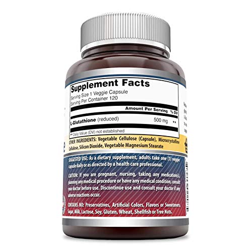 L-Glutathione 500 mg Veggie Capsules W264