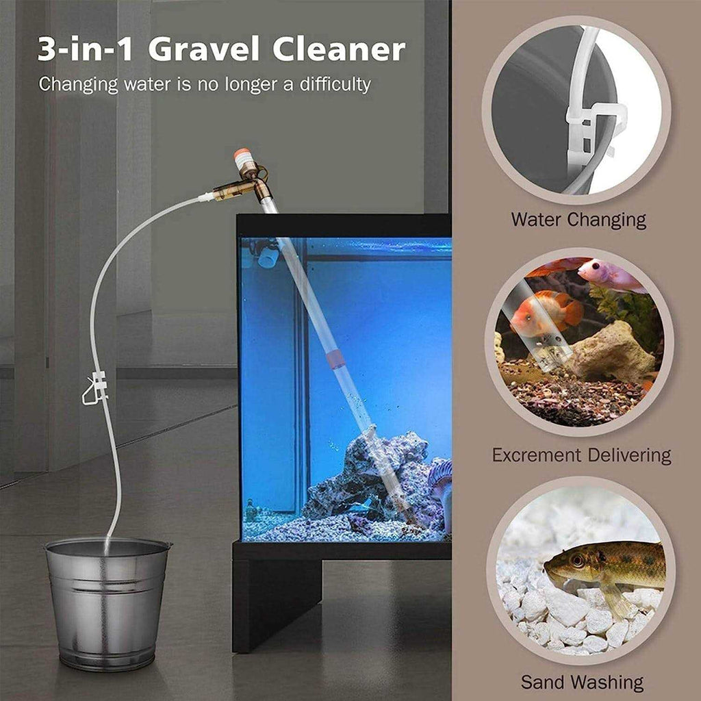 Aquarium Gravel Cleaner Fish Tank Kit Long Nozzle Water Changer with Air-Pressing Button X3606