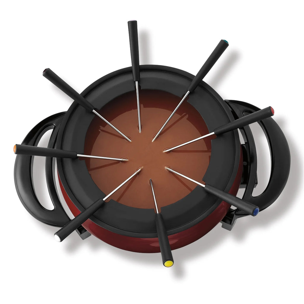 Electric Fondue Set, 2.8 Liter, Non-Stick, Red N67337