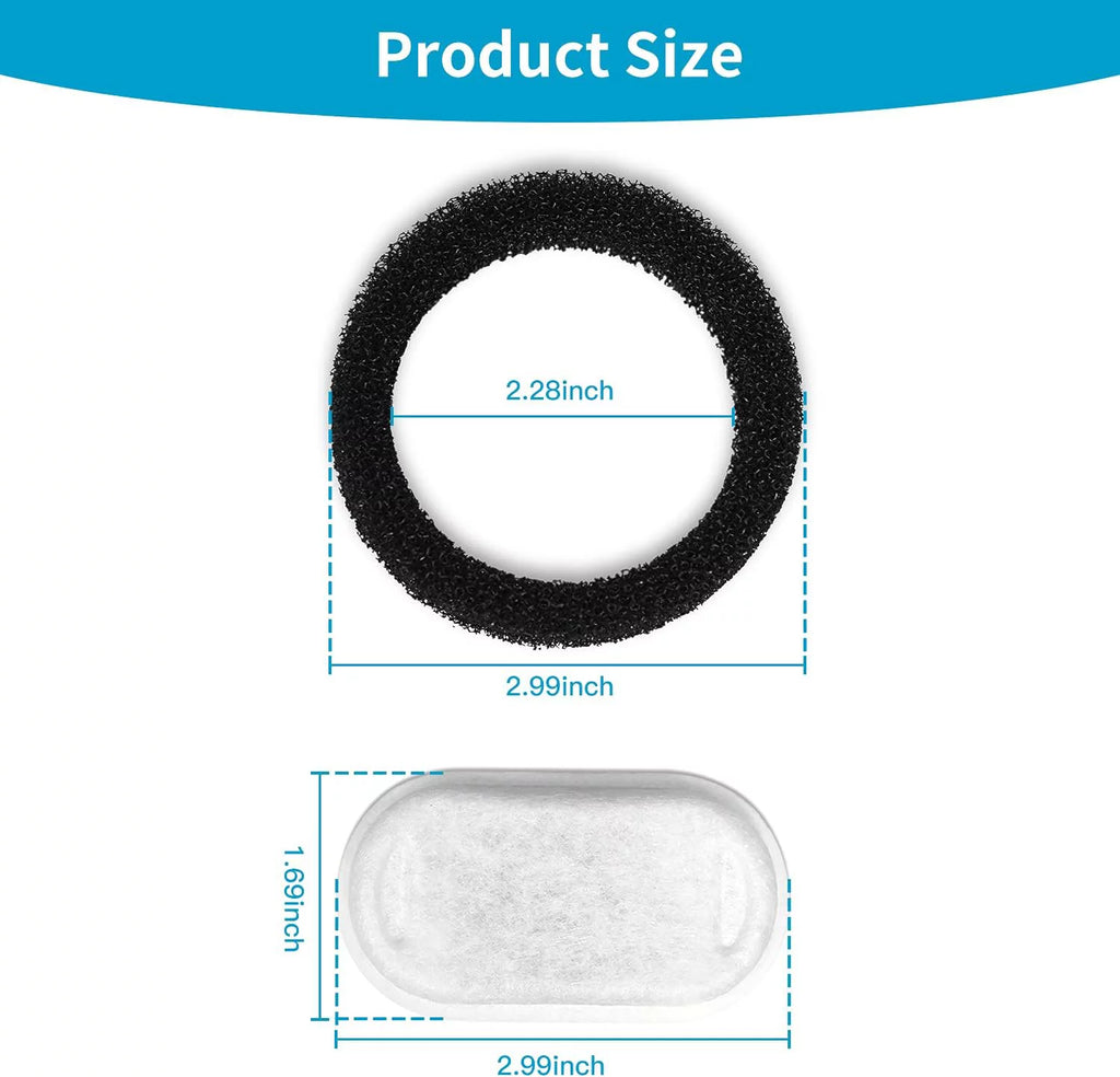 Cat Water Fountain Filters, 12 Carbon Filters + 12 Sponges Q49773