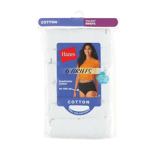 Women's High-Waisted Cotton Brief Underwear, 6-Pack R4727