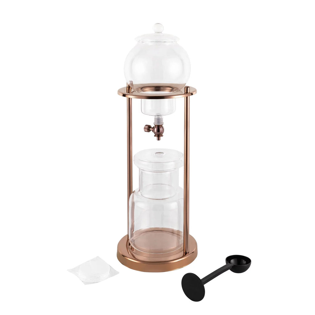 ZhdnBhnos Cold Brew Coffee Maker Machine Iced Dripper Coffee Pot Slow Drip Cold Brew Coffee Tower 600ml Gold