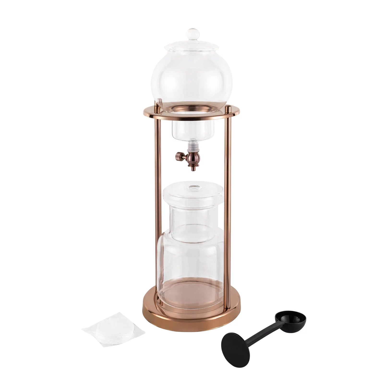 ZhdnBhnos Cold Brew Coffee Maker Machine Iced Dripper Coffee Pot Slow Drip Cold Brew Coffee Tower 600ml Gold