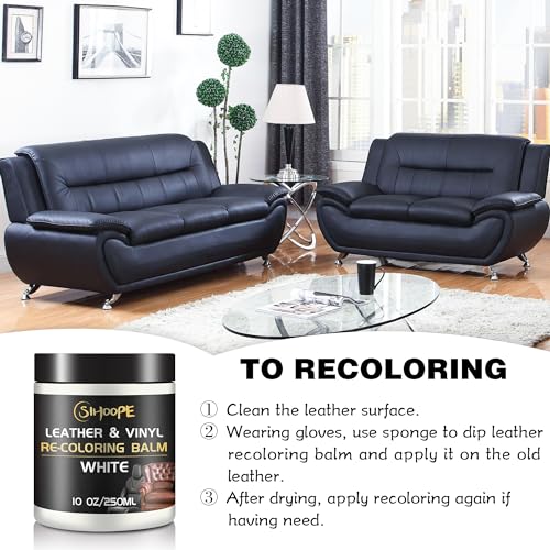 Leather Recoloring Balm for Car Seats, Furniture, Shoes and Bags (Black) I861305