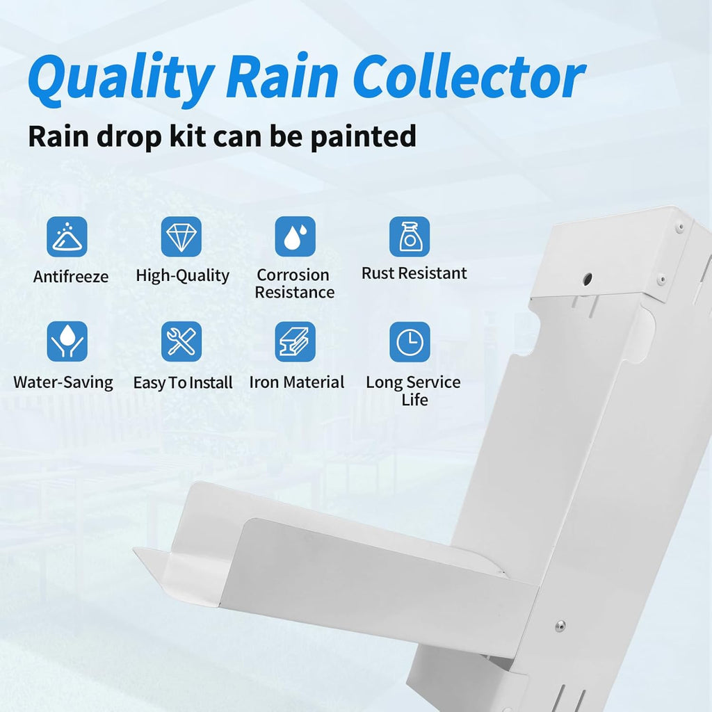 Rainwater Diverter for 3"x4" Downspout, Adjustable Gutter Collection Kit with Screws Y781