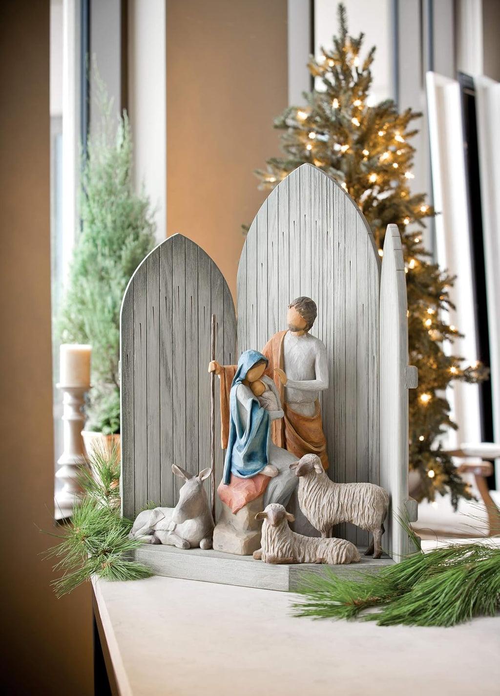 Sanctuary for The Christmas Story, hand-painted nativity backdrop Q54625