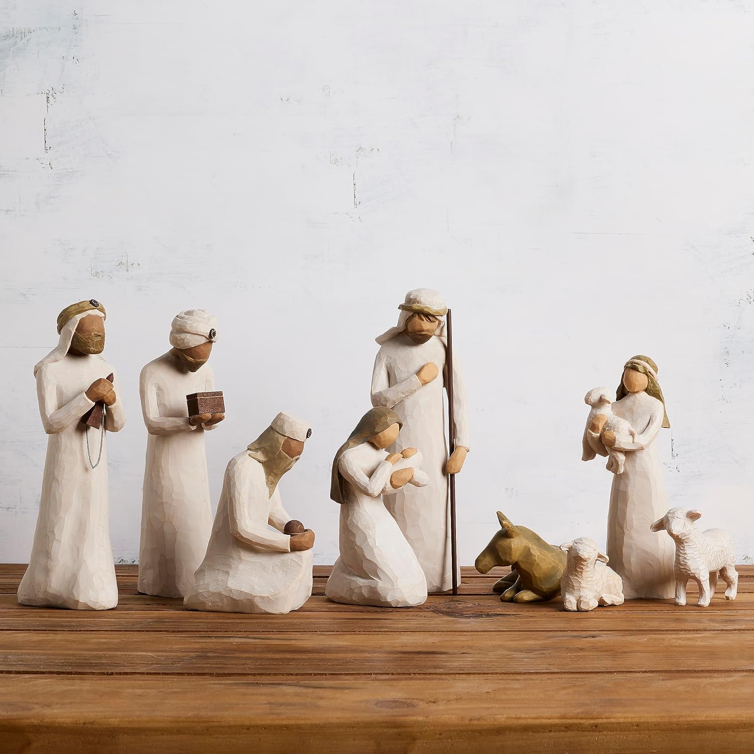 Nativity Scene 9-Piece Set with Three Wisemen, Hand-Painted E63346