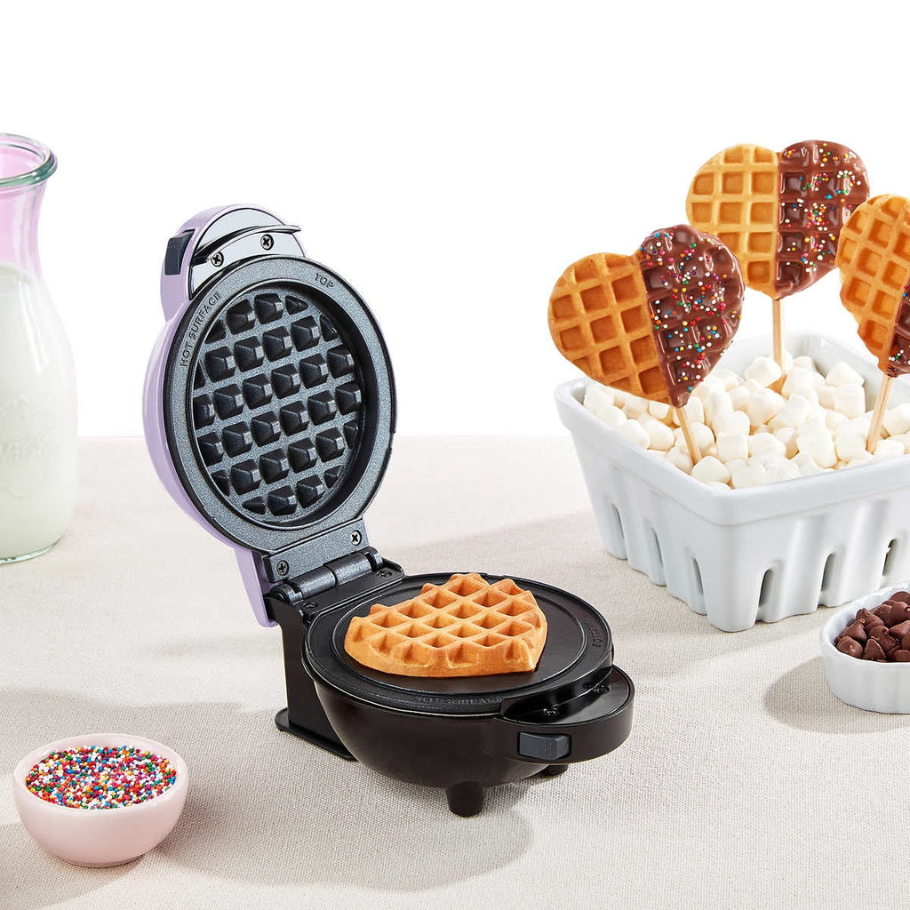 Mini Waffle Maker with Removable Plates H718