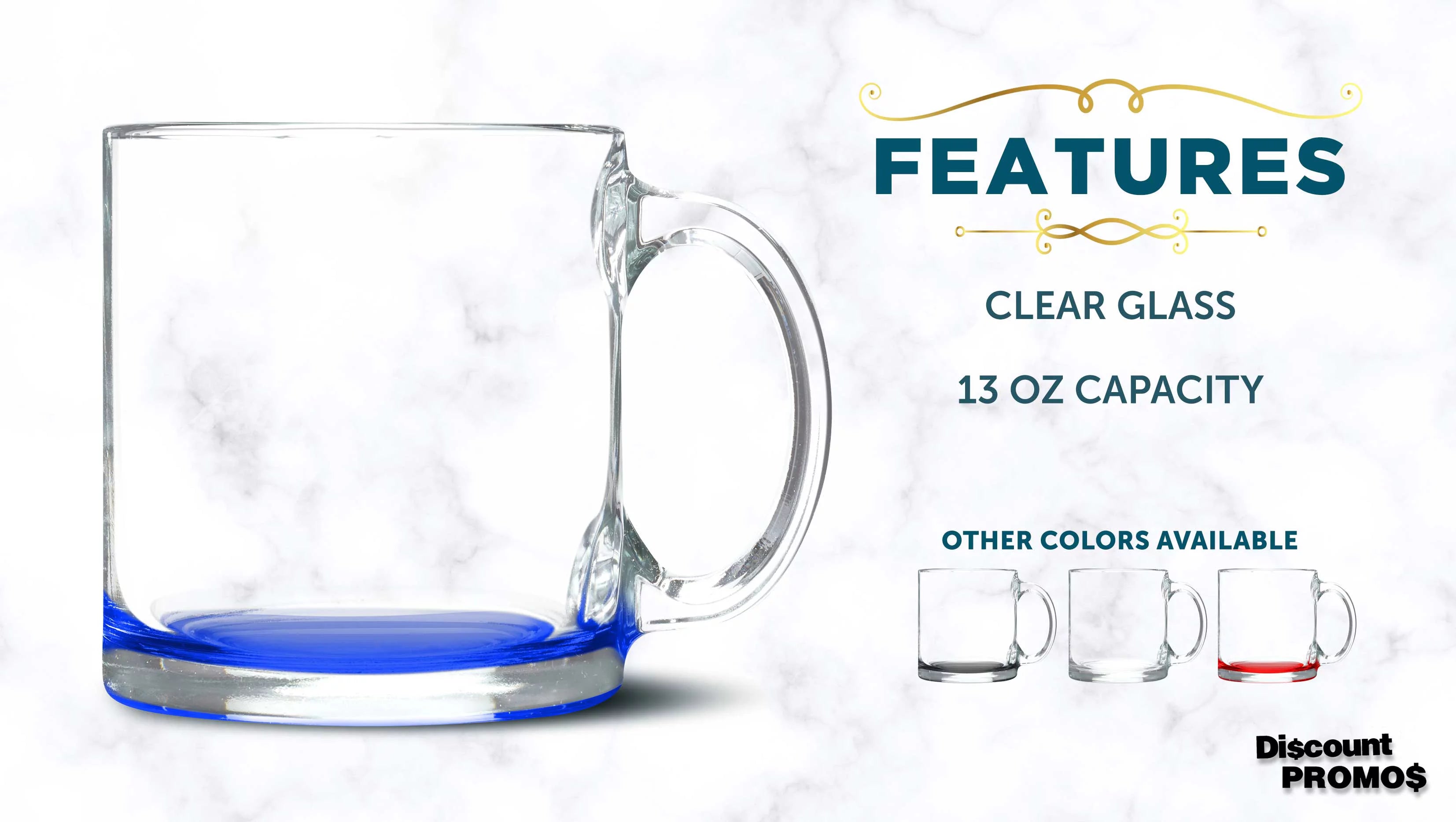 Clear Glass Coffee Mugs 13 oz, Set of 10 E17839