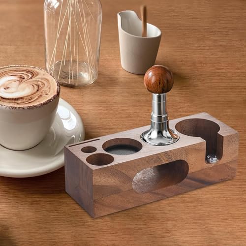 Non Slip Espresso Tamper Mat with Wooden Holder for Counter C17146
