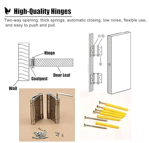Wooden Louvred Saloon Doors, Auto Close Double Action, 140x90cm O426790