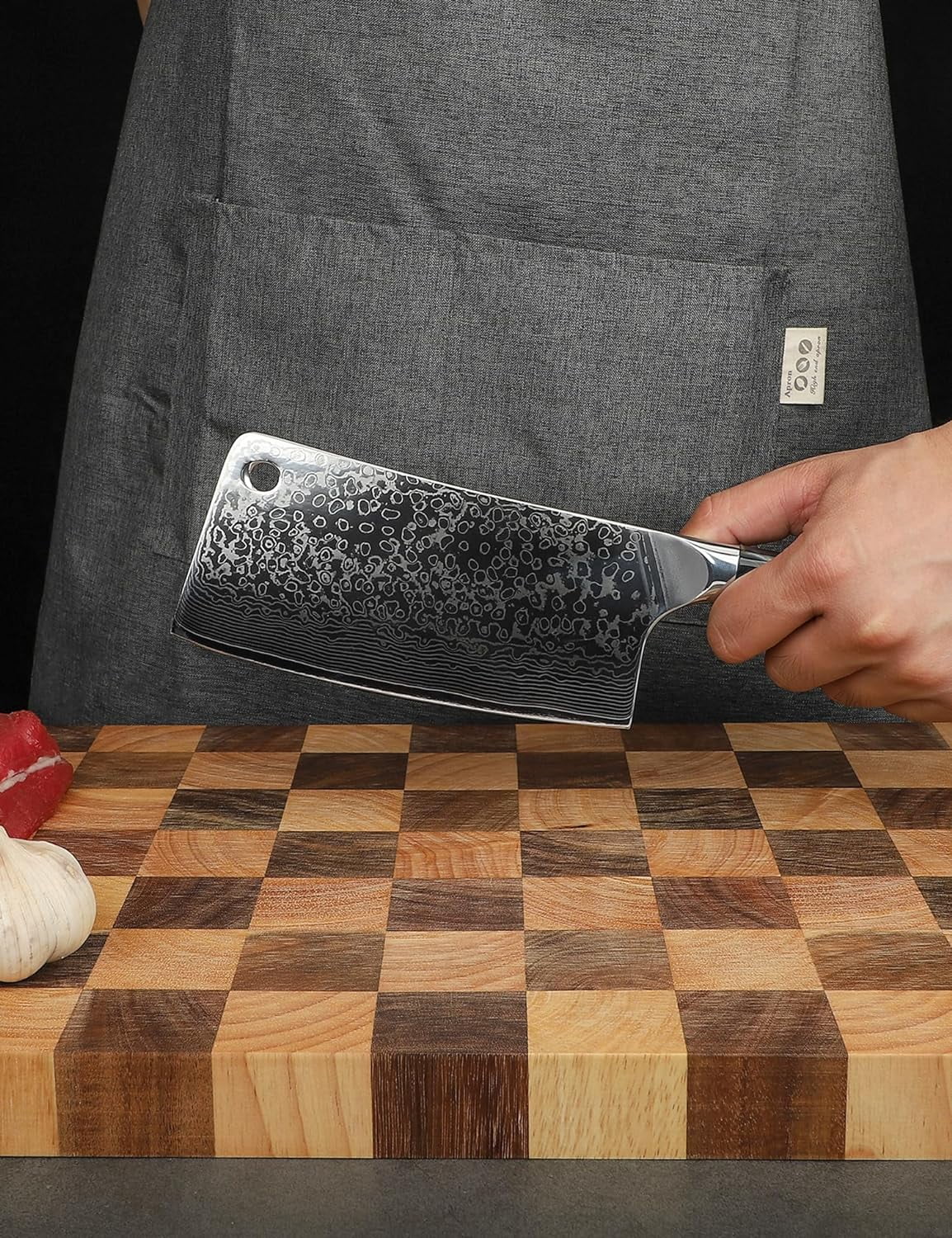 7 inch Damascus Steel Cleaver Knife with Resin Handle T4998