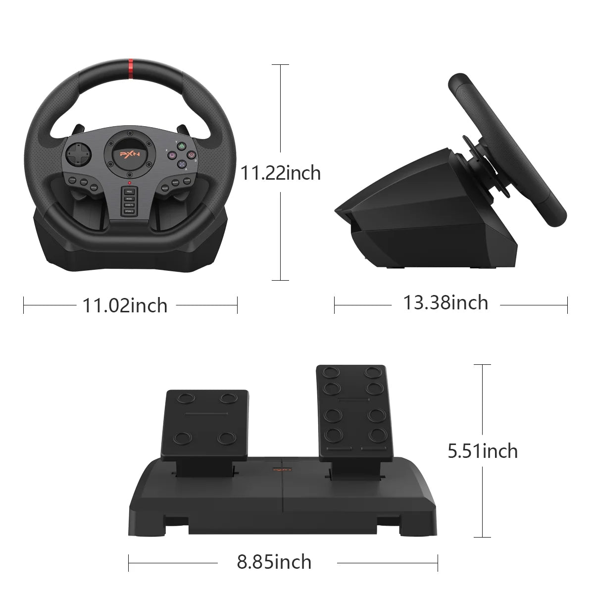 Racing Steering Wheel for Xbox, PS4, PC, Switch R281061