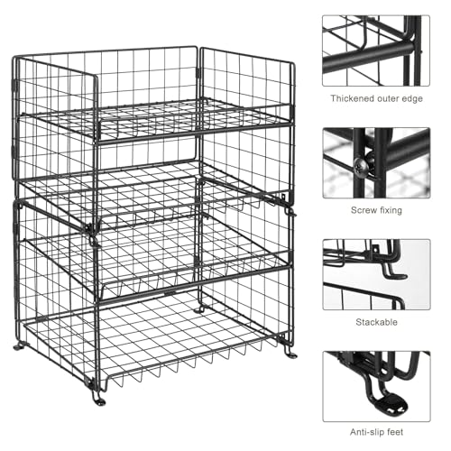 Adjustable 2-Tier Can Rack Organizer for Pantry Cabinet, 3 Pack N708