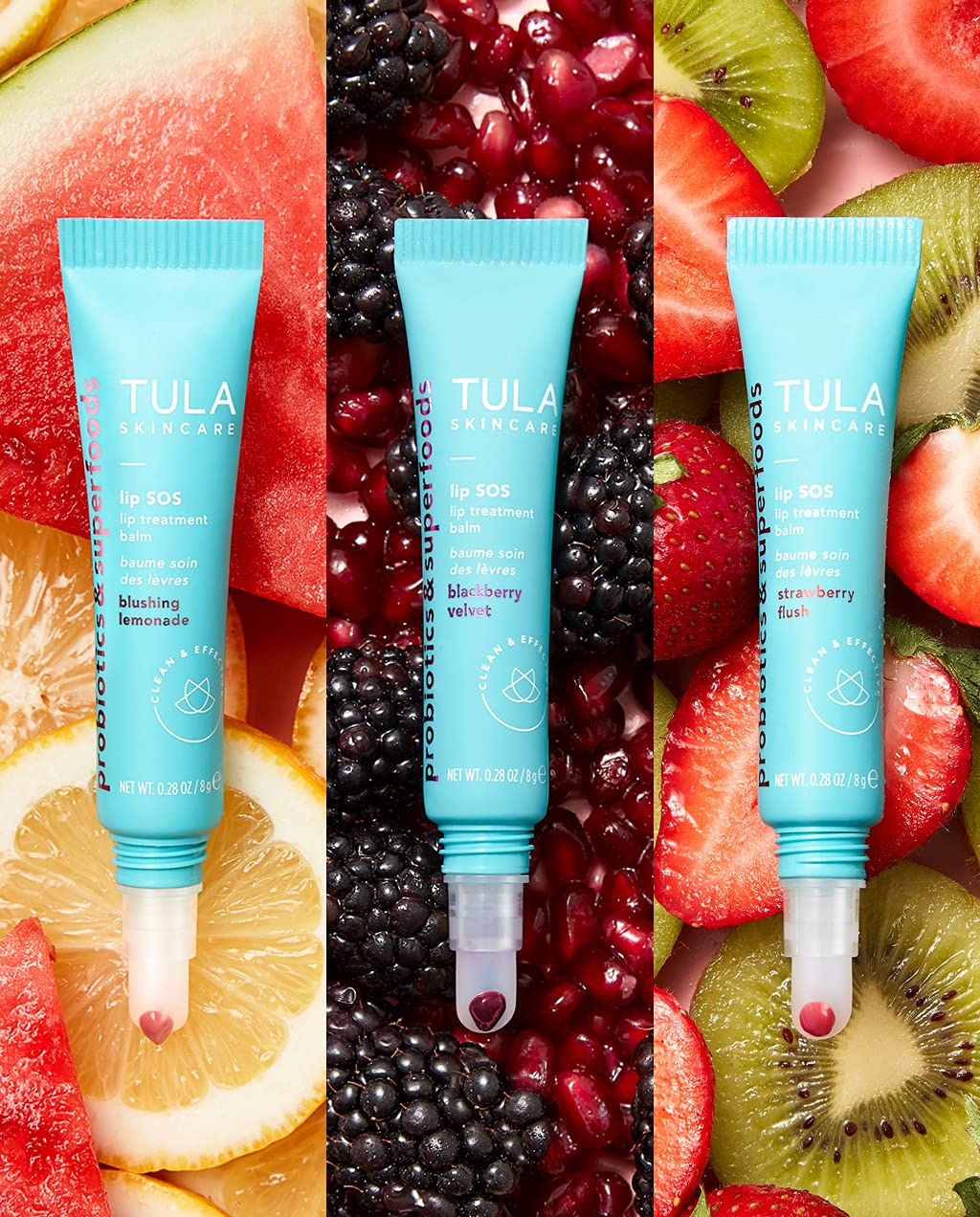 Lip Treatment Balm with Glossy Tint, 3 Count S333