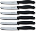 Victorinox Swiss Classic 6-Piece Steak Knife Set, 4-1/2-Inch Serrated Blades with Round Tip, 4-Inch