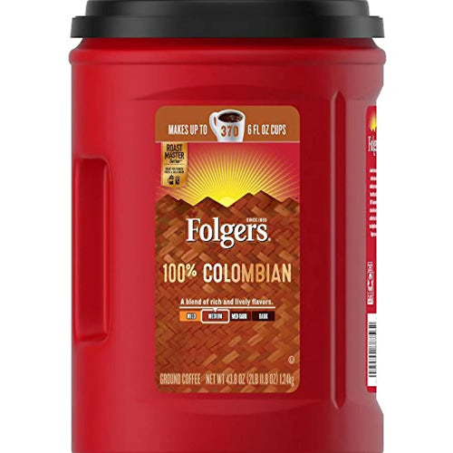 Folgers 100% Colombian Blend Ground Coffee, 35-Oz Can