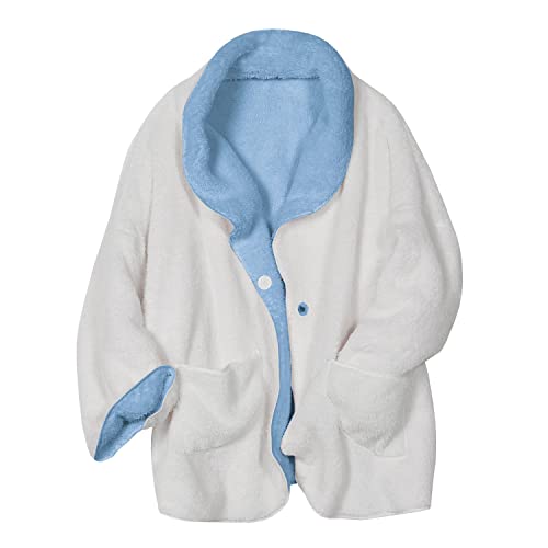 Women's Fleece Bed Jacket with Pockets X9845