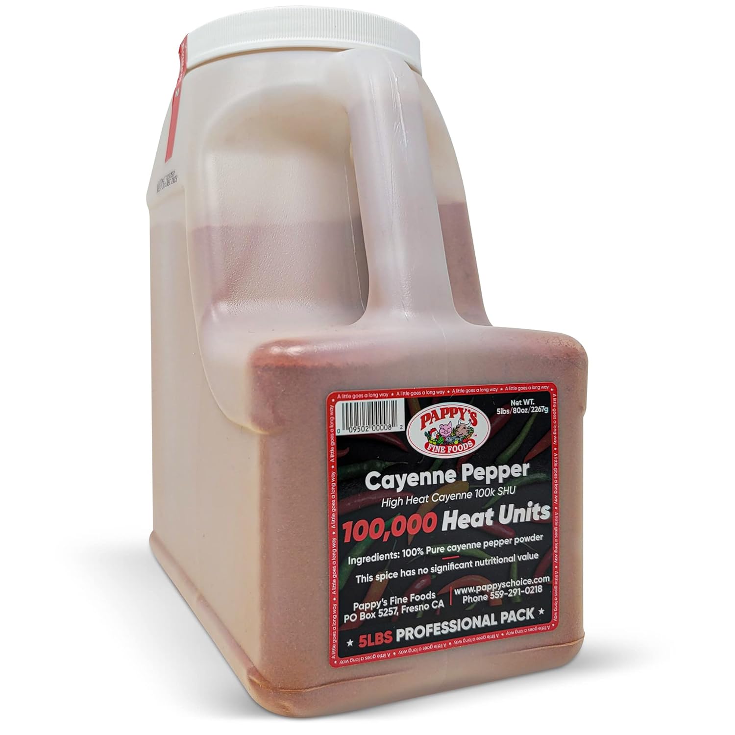 Cayenne Pepper Powder Bulk – 100,000 Heat Units - 5lb Jar.