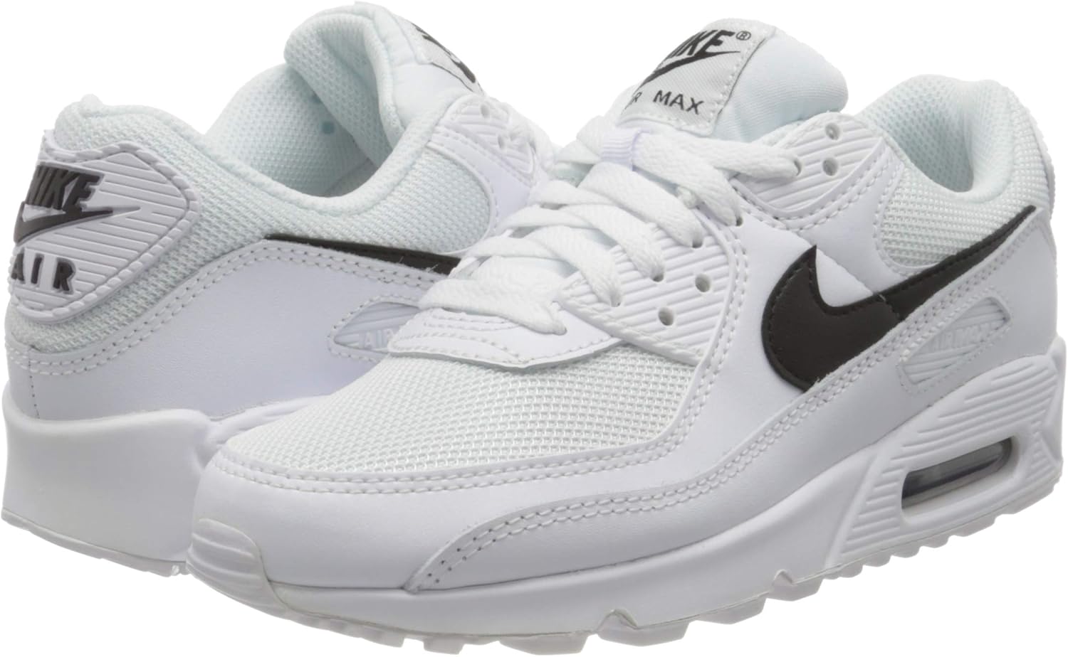 Women's White and Black Running Shoes Y3789