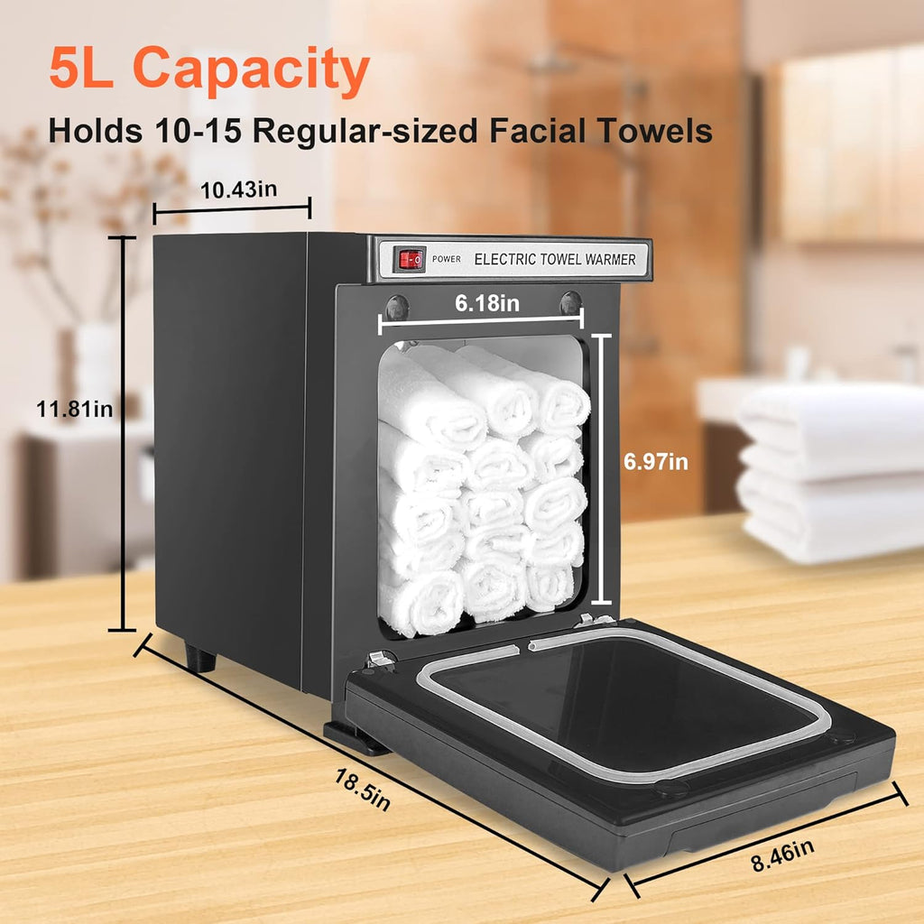 Mini Hot Towel Warmer 5L Heating Cabinet for Spa, Bathroom, Salon H763627