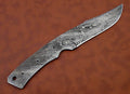 9.5 inches long clip point blank blade, knife making supplies, Hand forged Twist pattern Damascus steel blank blade skinning knife with 3 Pins & a screw hole space 4.5" long cutting edge blade