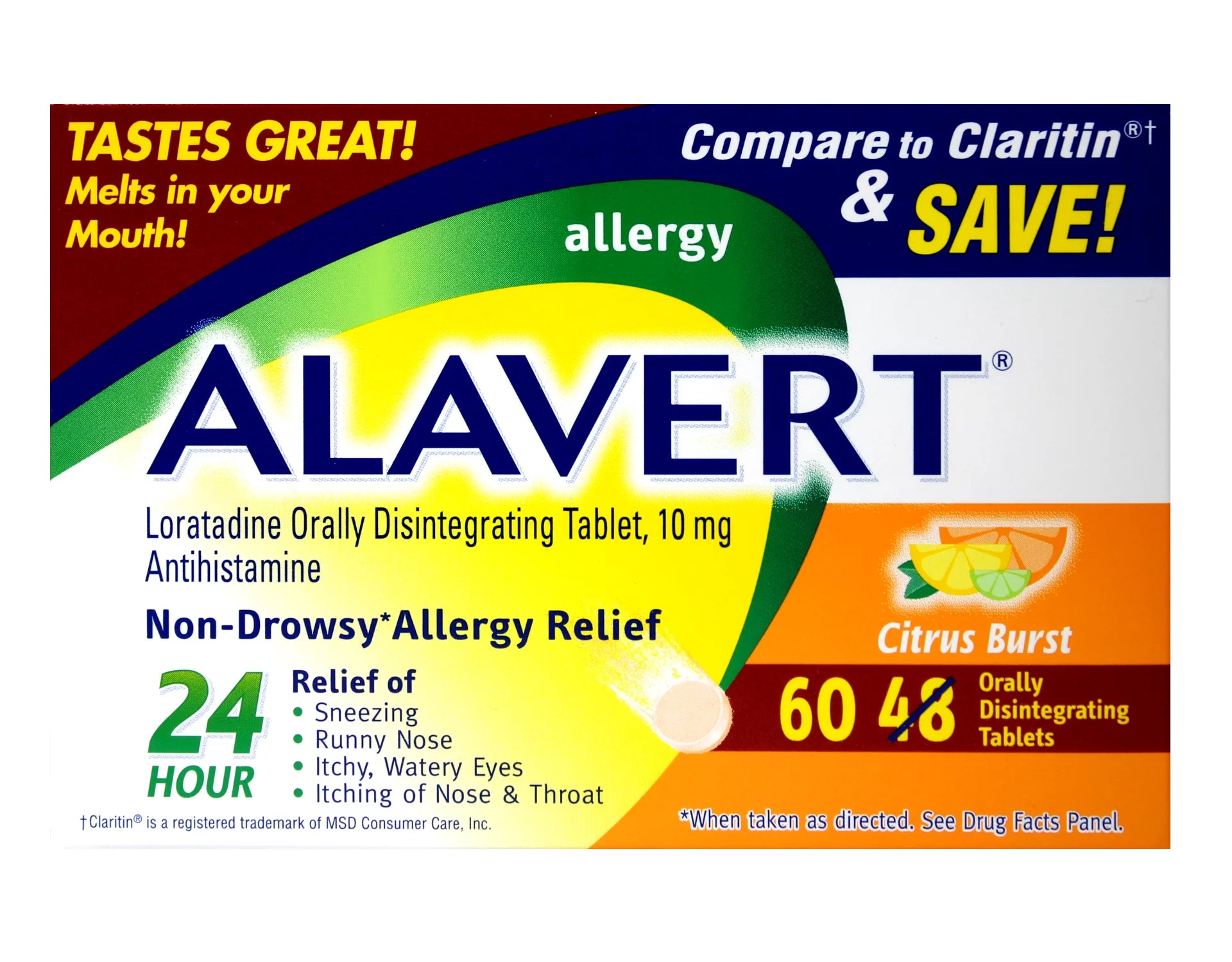 Alavert 24 Hour Orally Disintegrating Tablets Citrus Burst, 60 ea