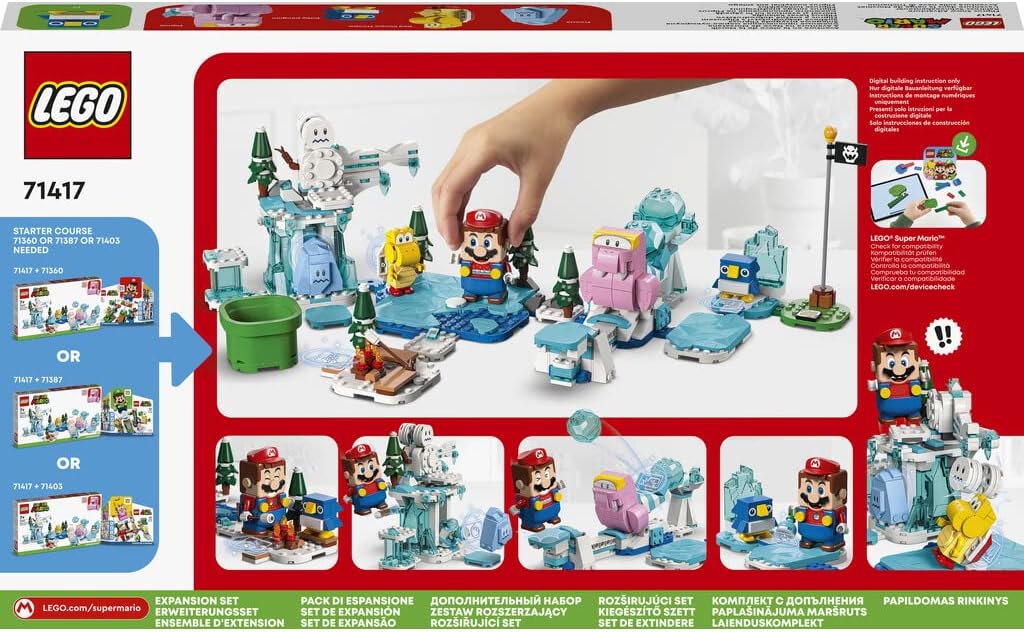 Super Mario Fliprus Snow Adventure Expansion Set, Toy for Kids with Freezie and Baby Penguin Figures M999