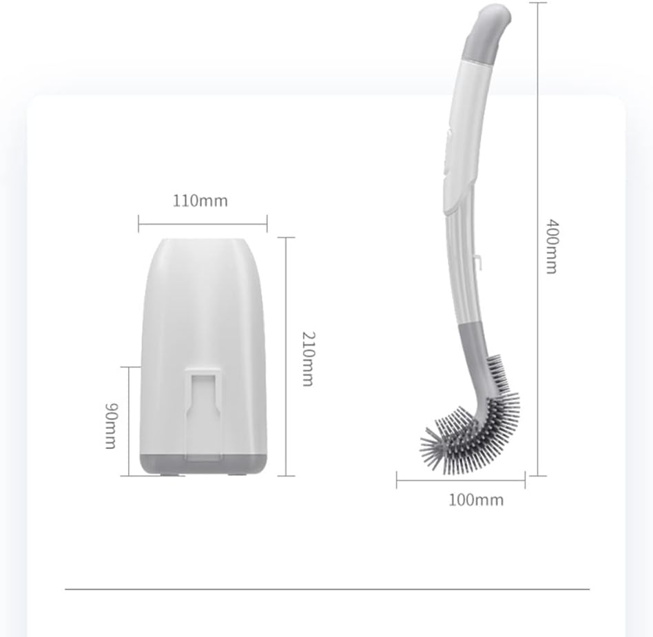 Silicone Toilet Brush with Holder, No Dead Corners Cleaning Set V11882