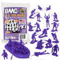 BMC Marx Plastic Army Men US Soldiers - Purple 31pc WW2 Figures - Made in USA