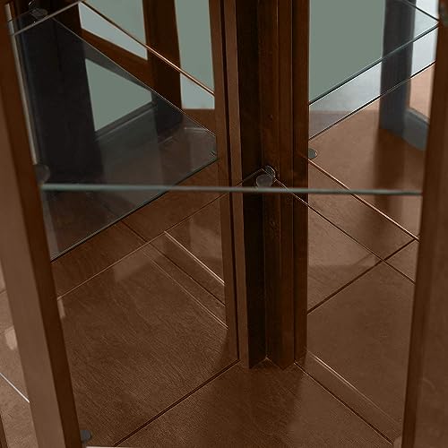 Wooden Corner Display Cabinet with Adjustable Glass Shelves G8774