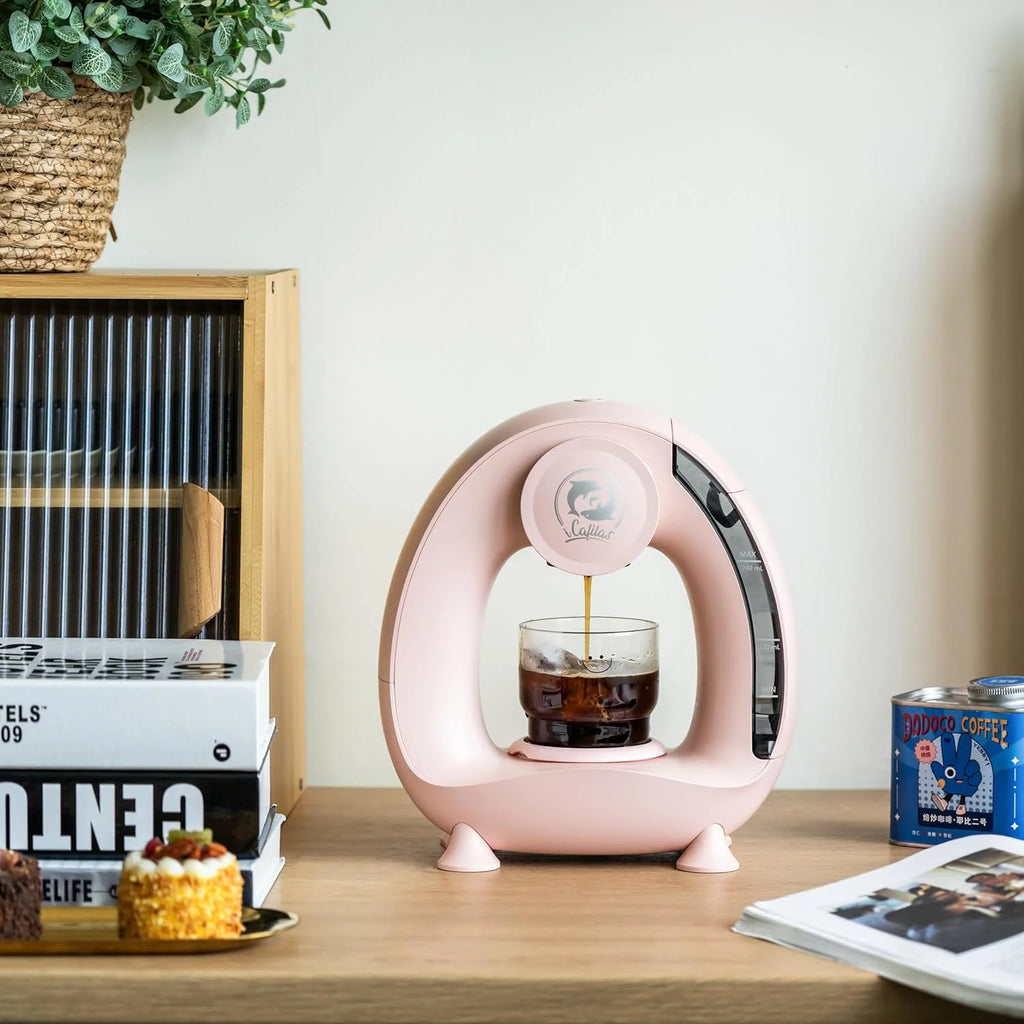 Single Serve Coffee Maker for K-Cup and Ground Coffee, 2 in 1 Brewer with Filter, 4-8oz Brew Sizes, Pink Z4683