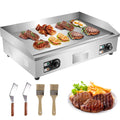 VEVOR 30" Electric Countertop Flat Top Griddle 110V 4400W Non-Stick Commercial Restaurant Teppanyaki Grill Stainless Steel Adjustable Temperature Control 122°F-572°F