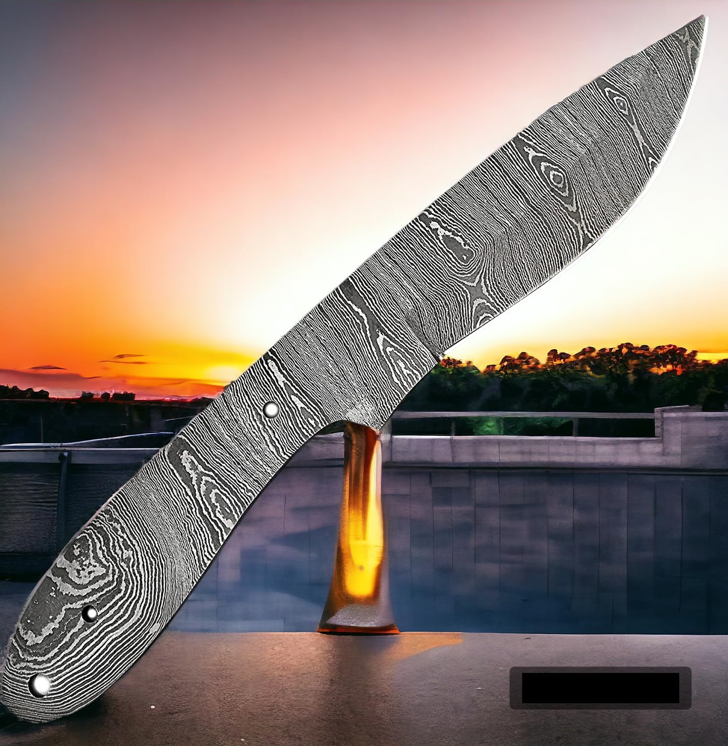Damascus Steel Full Tang Blank Blade for Knife Making K630781