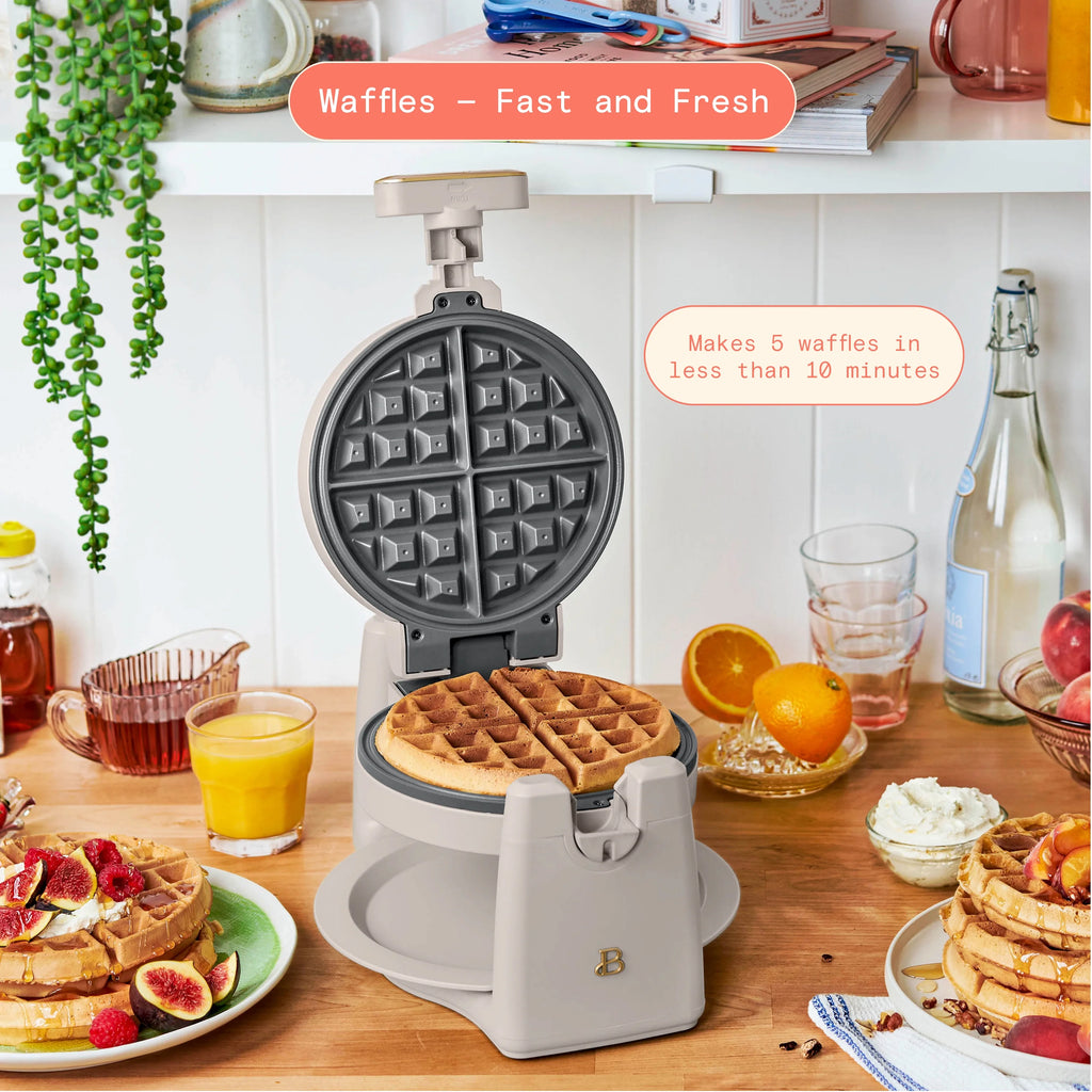 Rotating Belgian Waffle Maker, Porcini Taupe S6208