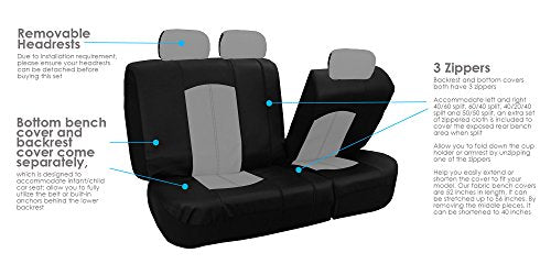 Beige PU Leather Car Seat Cover Full Set, Airbag Compatible A856860