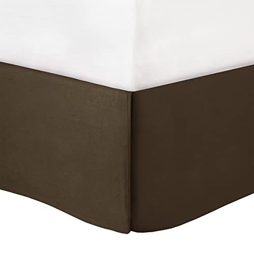 Modern Faux Suede Comforter Set with Stripe Design, Queen, Brown, 7 Piece T450652