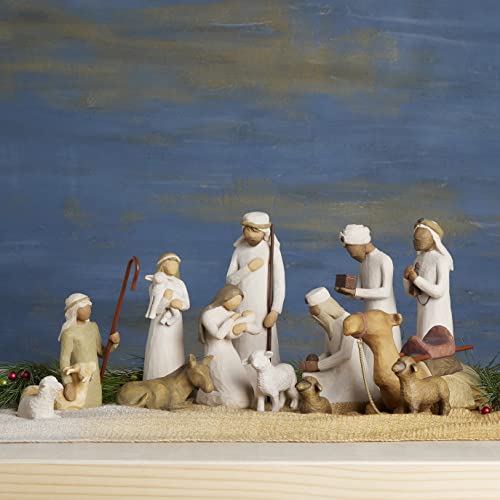 Nativity Starter Figures with Three Wisemen and Metal Stars, 14-Piece Set K468
